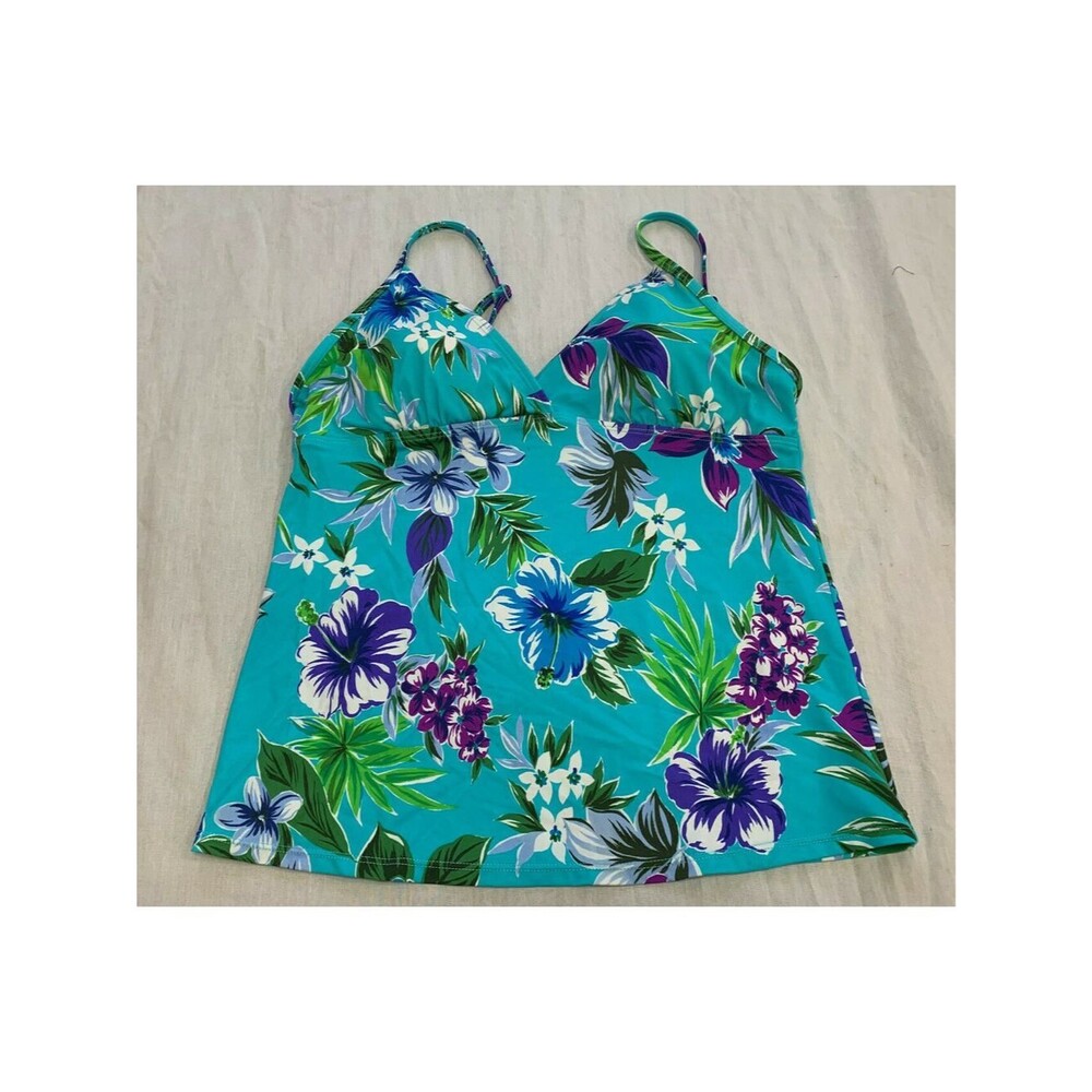 🍏🍏🍏 ISLANDER WOMENS SWIM TANKINI TOP SIZE 🍏🍏🍏
